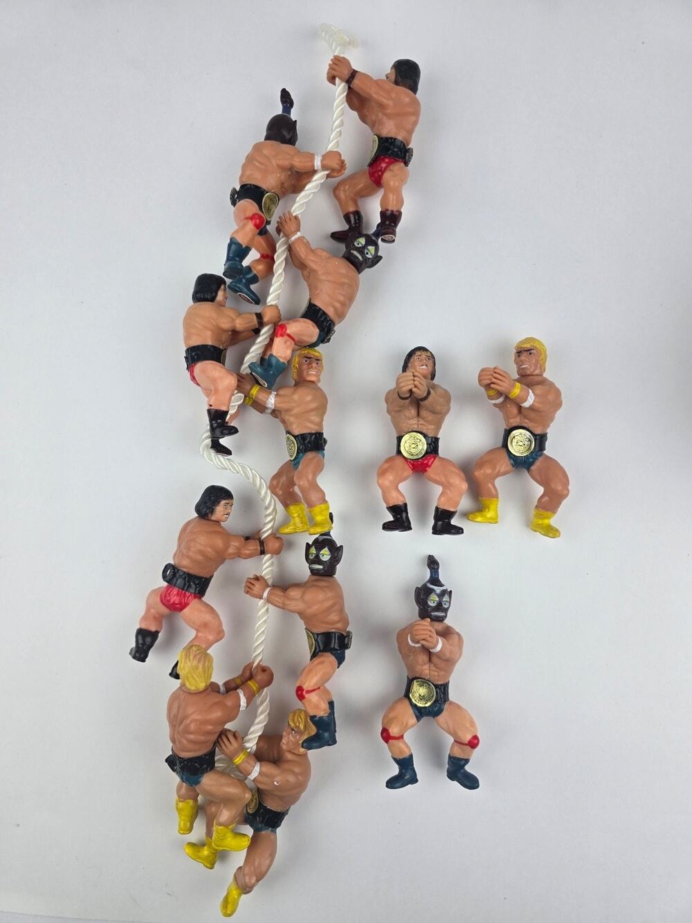 One Dozen vintage 4" Sun Gold Cling-on Wrestling Figures Gripping Hanging